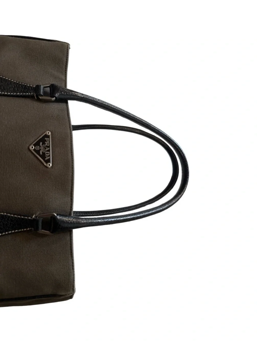 Prada Leather Tote Bag Brown Black Shoulder Bag Medium Everyday Luxury Handbag